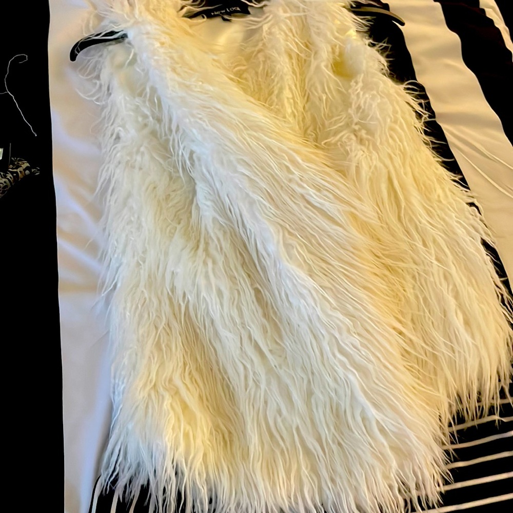 Winter White Furry Fashionable Vest